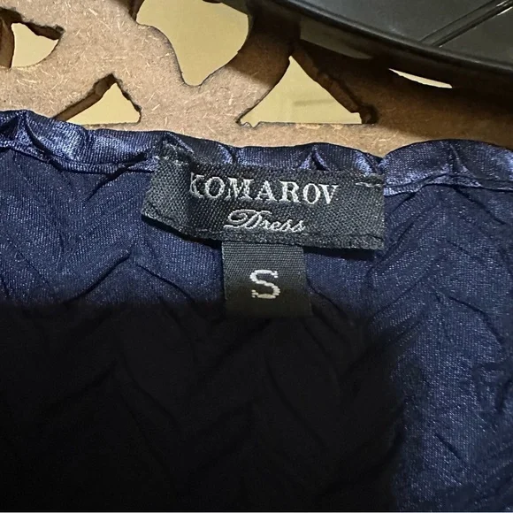 NWOT Komarov Charmuese Metallic Braided Long Sleeve Dress size small reg $510 - Picture 6 of 7